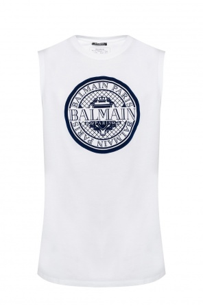 Branded sleeveless t-shirt, zdjęcie 1 Branded sleeveless t-shirt od Balmain